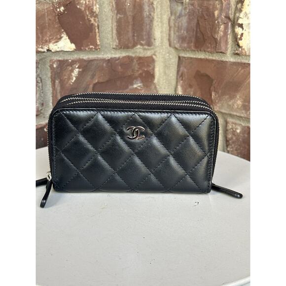 Chanel Triple Zip Wallet Quilted Lambskin Small 54779 - Picture 1 of 7